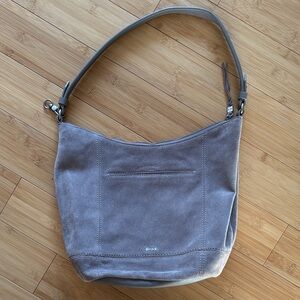 The Sak Gray Suede Shoulder Bag
